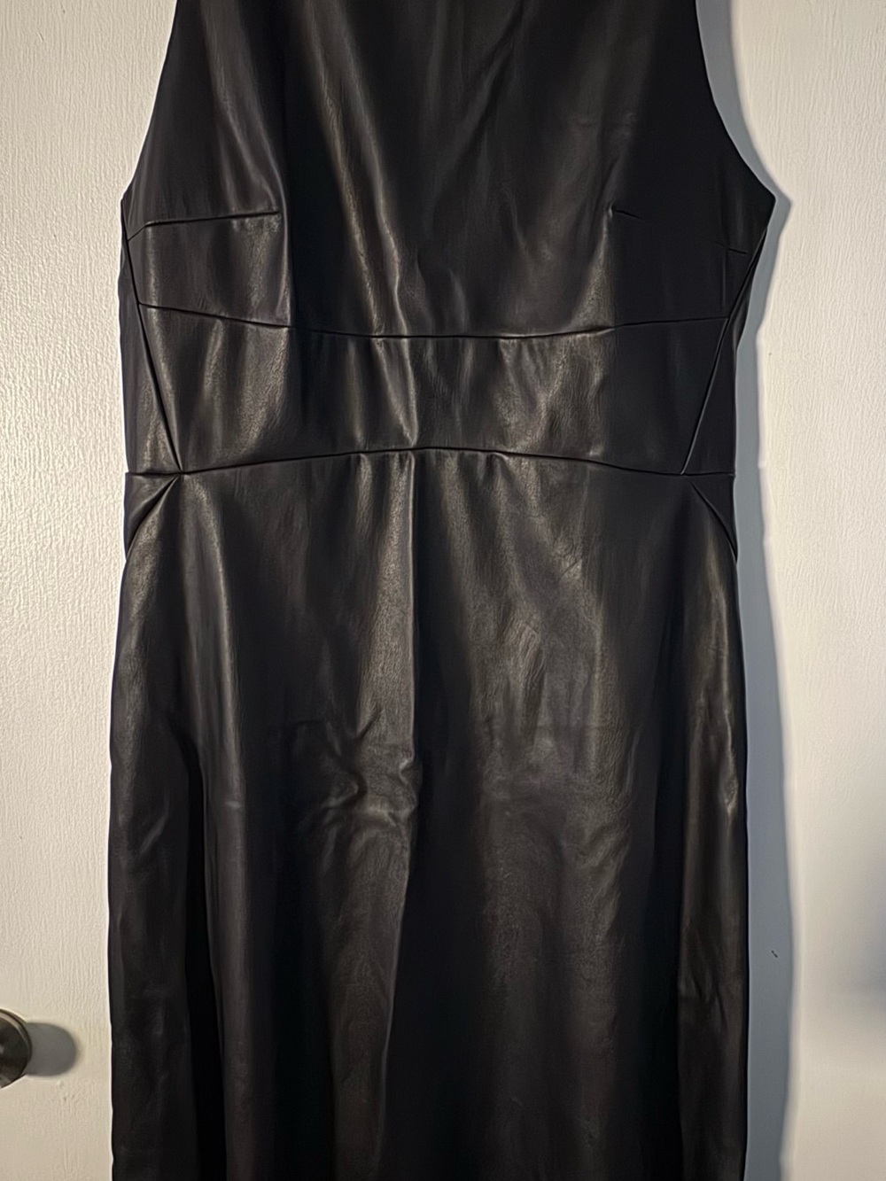 Banana Republic Black Faux Leather Midi Dress